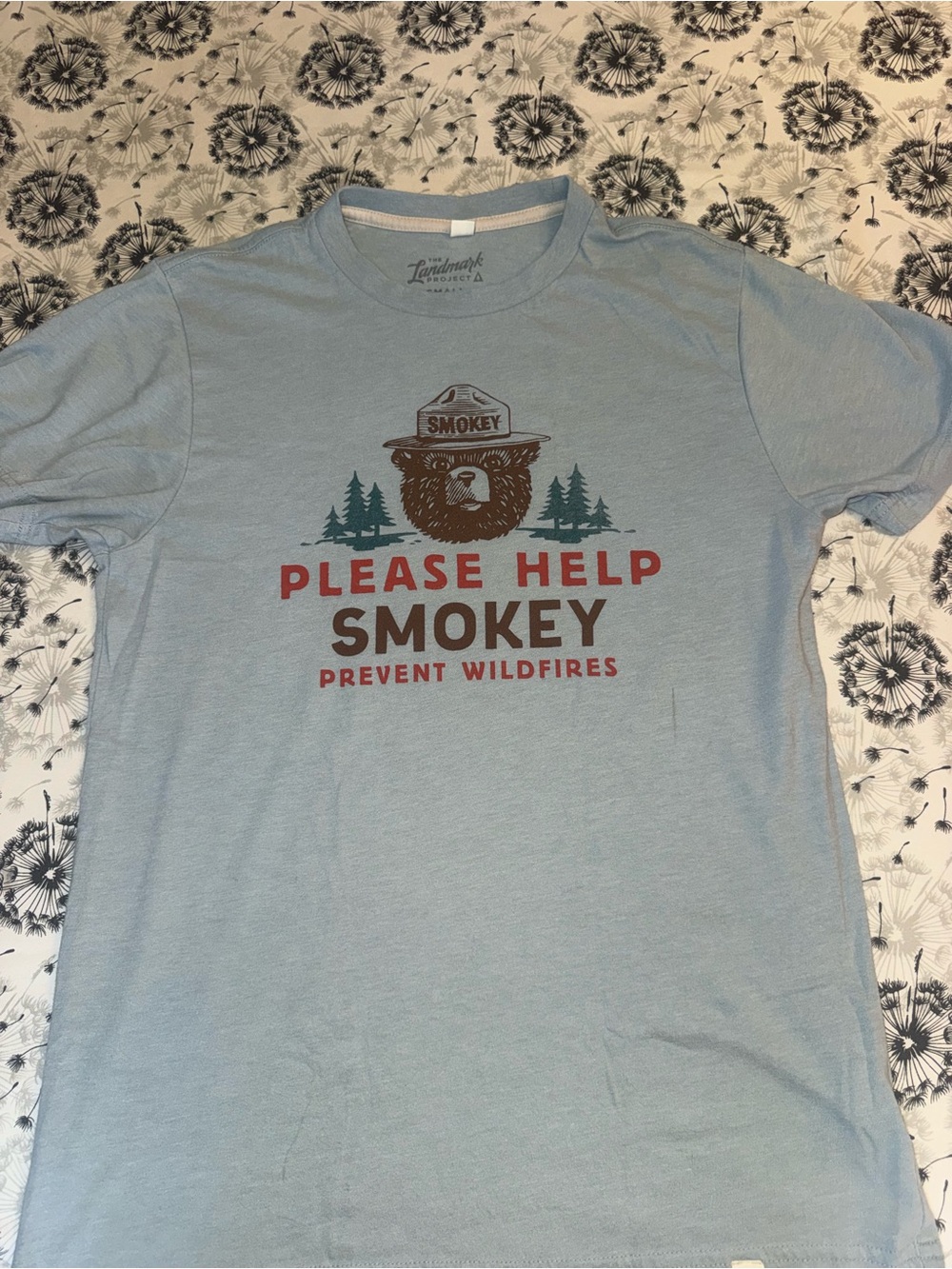 Light Blue Smokey Bear Graphic Tee – Please Help Smokey